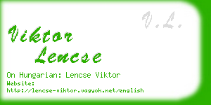 viktor lencse business card